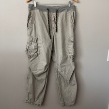James Perse Standard Cargo Pants Womens 2 Gray Coated Cotton Utility Pull On
