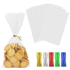 100PCS Cellophane Treat Bags 6x12 Inches 6x12Inch, Clear-6x12Inch-100pcs