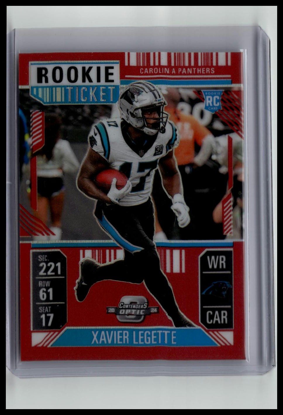 2024 Panini Contenders Optic #99 Xavier Legette Red #/199