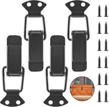 4Pcs Spring Loaded Toggle Latch, 3.5" Black Metal Toggle Latch Catch Hasps Cl...