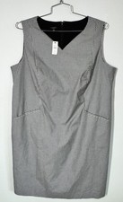 Talbots Women’s Black And White Gingham Sleeveless Sheath Dress Size 18P Preppy