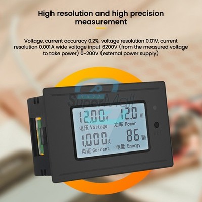 DC6-200V 20A 50A 100A Digital Voltage Current Meter Power Electricity Monitor