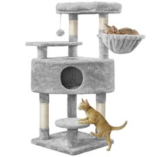 46'' Cat Tree Cat Tower, with Thicker Scratching Posts, Larger Plush Perch