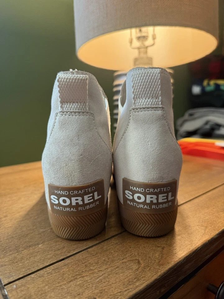 NUEVAS Botas de Cuña Chelsea Sorel OUT N ABOUT SLIP ON TIZA BLANCA MUJER 8 CONFORT Foto 2 de 4