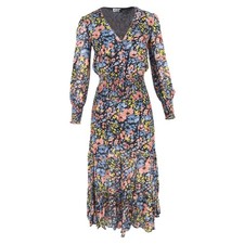 Rixo Maya Shirred Maxi Dress In  Print Cotton Women Multicolor Uk Size 8