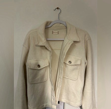Altard State Ivory Shacket Jacket Button Fron...