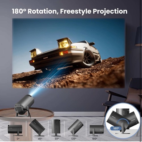 180°Adjustable Stand Smart Mini Portable Projector with WiFi and Bluetooth - Picture 5 of 13