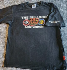 The Bulldog Amsterdam Anniversary Men's 100% Cotton Crewneck T-Shirt Black • LG