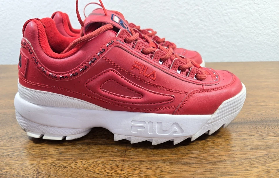 Fila Disruptor 2 Premium Para Mujer Talla 8 Rojo Zapatos Atléticos para Caminar Tenis Foto 2 de 4