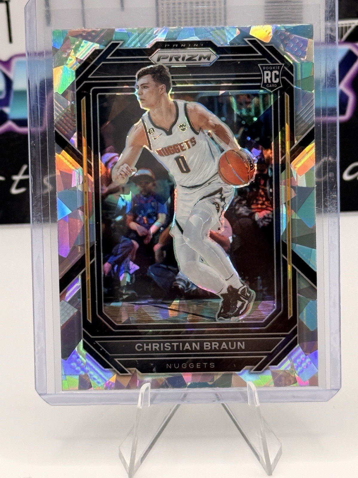 2022-23 Panini Prizm Silver Cracked Ice Christian Braun RC #223 Nuggets