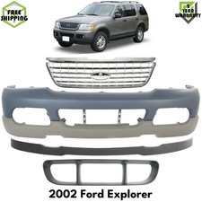 Front Bumper Cover Primed Textured Grille Assembly For 2002 Ford Explorer