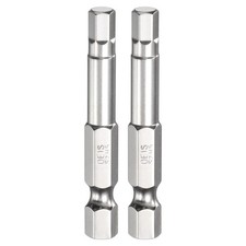 2pcs H5.0 Hex Screwdriver Bit 5.0mm Flat Tip 1/4" Shank 50mm Long Chrome Plated