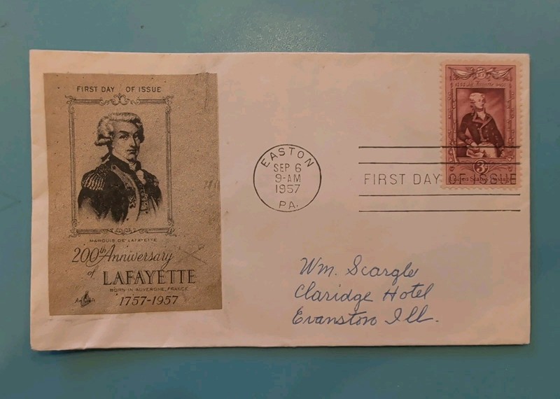 First Day Cover 200th Ann Lafayette 1957 - Still Sealed - Contents Unknown 