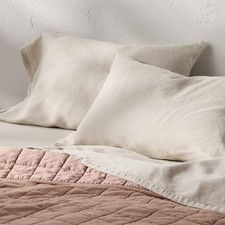 King 100 Linen Pillowcases Natural - Casaluna