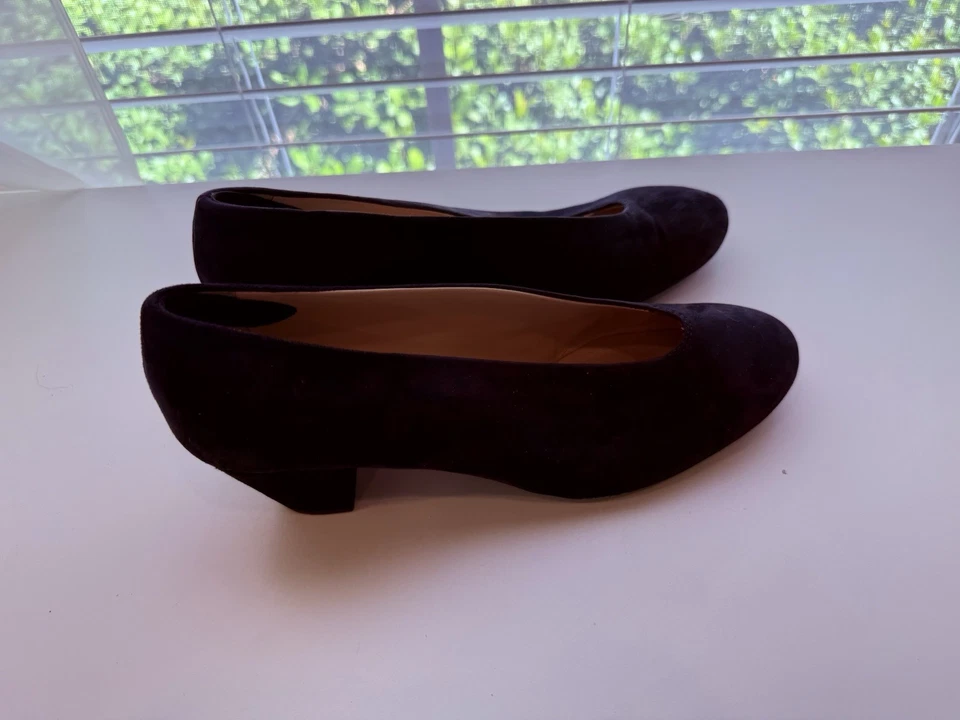 Zapatos de tacón Amalfi By Rangoni para mujer azul marino gamuza punta cuadrada talla 9 Foto 3 de 4