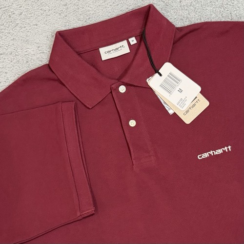 Carhartt WIP Work In Progress Short Sleeve Levon Polo Shirt Men’s Medium Amarone