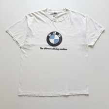 Vintage BMW Shirt Mens Large White Made In USA 90s Car Logo Short Sleeve Rare
