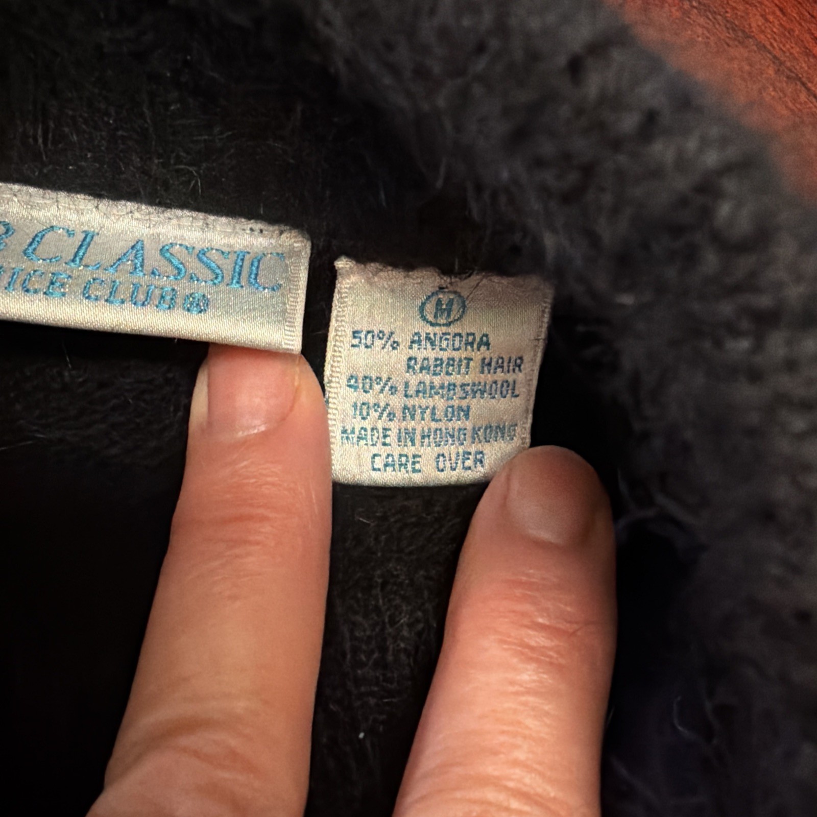 Club Classic Price Club Women’s Black Lambswool Angora Blend Sweater Sz M Padded