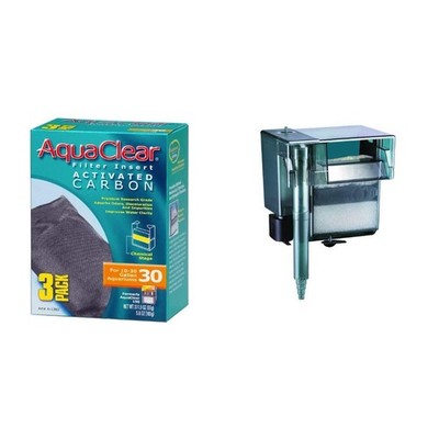 AquaClear Activated Carbon Insert, 30-Gallon Aquariums, 3-Pack Fish Tank Filt...