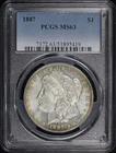 1887 Morgan Dollar PCGS MS-63 - Sunset Hue Rim Toning!