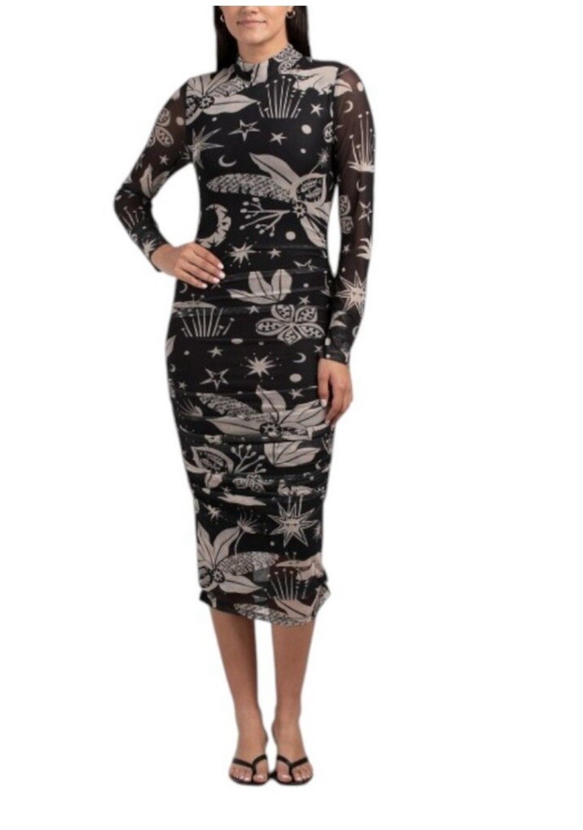 black & white cerrado sky tulle dress NWT Farm Rio and Midi Size XS Sheer Overlay Mini dress