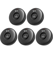 5 Pack Black Water Leak Alarm Detector 120Db Loud Alert Sensor IP66 Waterproof