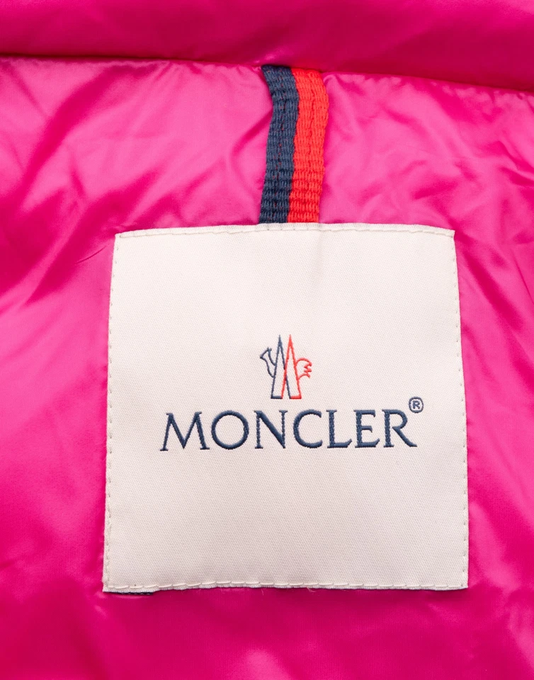 RRP€365 MONCLER Baby Down Quilted Jacket Size 12-18M Pink Faux Fur Trim Hooded - Image 3 of 4