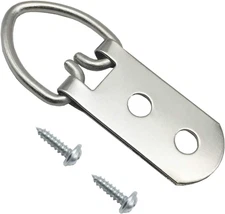 20 Pack D-Ring Picture Hangers Heavy Duty Steel with Screws for Frames & Artwork