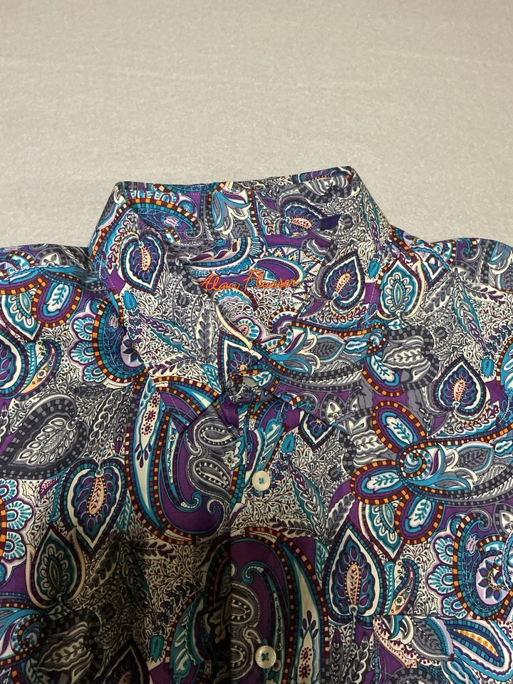 Camisa Alan River Hombre XXL Púrpura Cachemira Manga Larga Algodón Abotonado. 0002 Foto 4 de 4