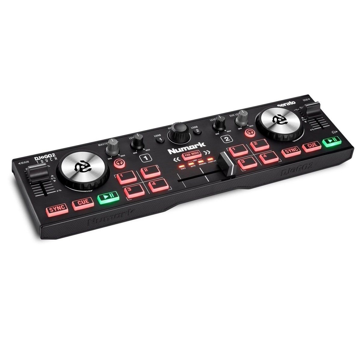 DJ機材 numark DJ GO2 Numark DJ2GO2 Touch – Compact 2 Deck USB DJ Controller For