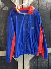 Florida Gators Jacket Mens Extra Large Columbia Blue Windbreaker Zip Hood