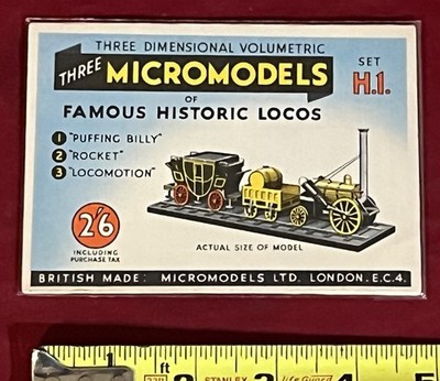 NOS 3D MICROMODELS SET #H.1. 3 DIFFERENT FAMOUS HISTORIC LOCOS-COMPLETE-UNOPENED