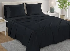 King Size Sheets Set, Deep Pocket King Sheet Set, Sateen Weave Breathable 
