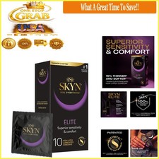Elite Latex-Free Ultra-Thin Lubricated Condoms 10 Count Sensual Polyisoprene