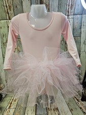 Girls Long Sleeve Fluffy Mesh Tutu Ballet Dress Gymnastic Leotard Sz M 8 