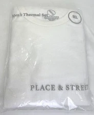 Men’s Thermal Underwear Set Shirt Pants XL White Place and Street