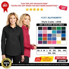 Port Authority L608 Women's Cotton/Polyester Long Sleeve Easy Care Soft Shirt