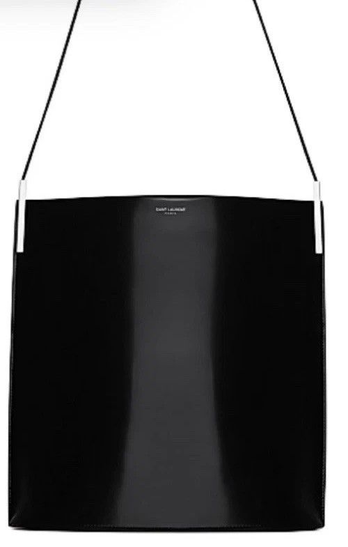 Borsa a tracolla Saint Laurent Patent nera Suzanne