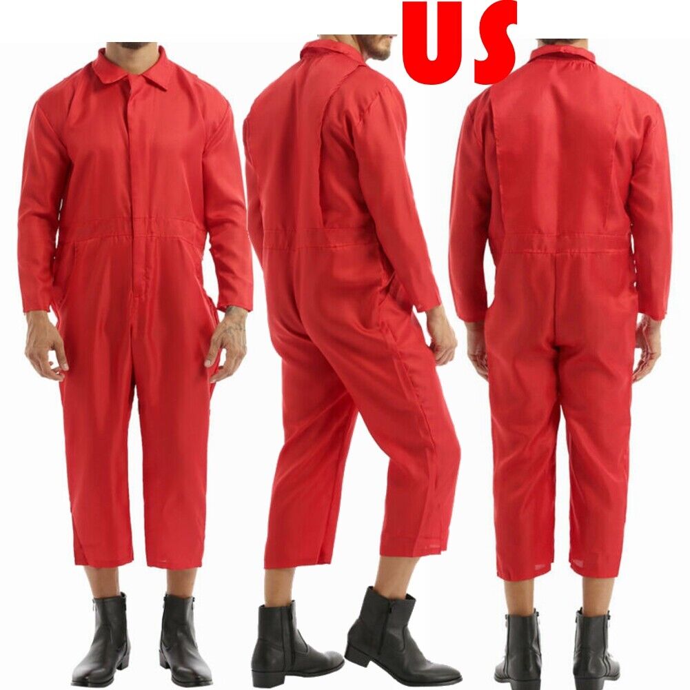 Barcelona propeller uitsterven US Men's Red Jumpsuit Horror Movie Halloween Theme Party Uniform Cosplay  Costume | eBay