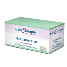 Safe n' Simple Skin Barrier Wipes with Alcohol - 50 Individual 2x2 Large Barr...