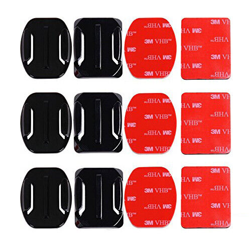 6Pcs Helmet Accessories Flat Curved Adhesive Mount for GoPro HERO9 8 7 6 5 4 3 - Picture 1 of 5