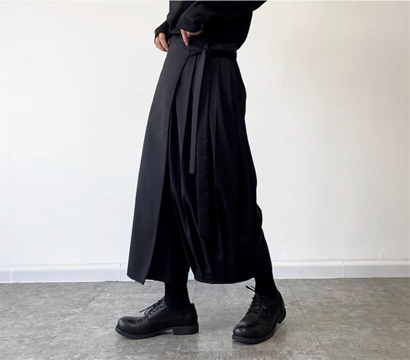 Japanese style men's culottes Retro High Waist Pants