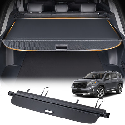 For Honda Pilot 2023-2025 Retractable Trunk Cargo Cover Security Shield Black