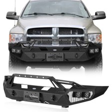 Front Bumper Wwinch Plate Led Lights For 2003 2004 2005 Dodge Ram 2500 3500