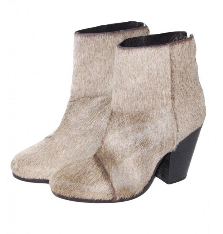 $595 RAG & BONE Newbury Pelo de becerro Piel de avena Botines Botines ¡ENCONTRADO RARO! 7,5