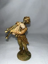 Nativity Figurine Resin Man Playing Bag Pipes Marked Italy 936 Approx 4 Inches