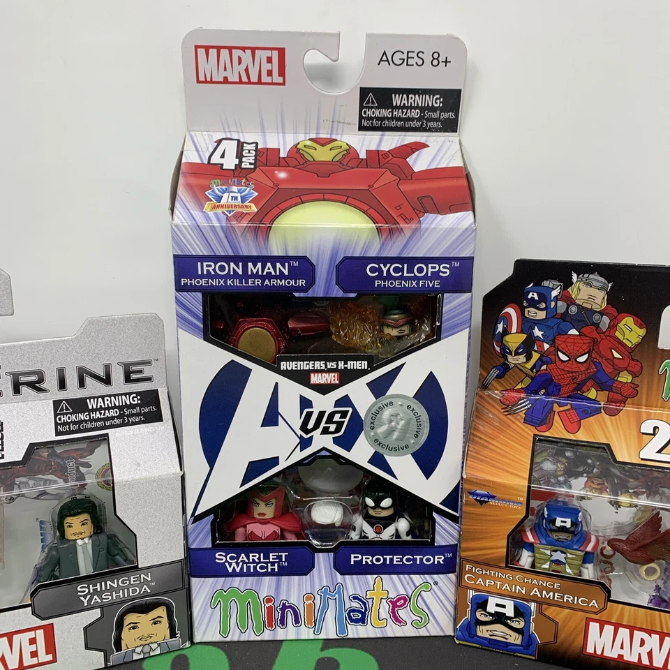 Marvel Minimates Lote AvX Caja Set Iron Man Cíclope Wolverine Thor Capitán América Foto 4 de 4