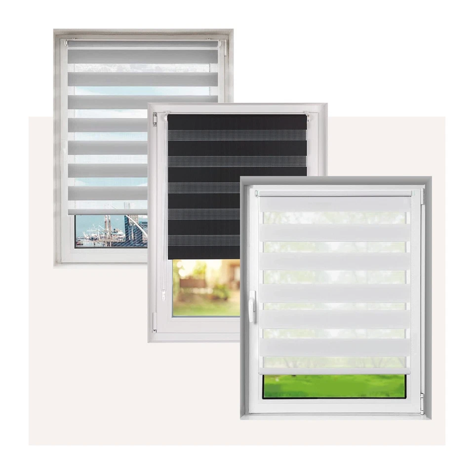 Doppelrollo Klemm Rollo ohne Bohren EasyFix Blickdicht Seitenzugrollo Duo Rollo - Bild 3 von 4