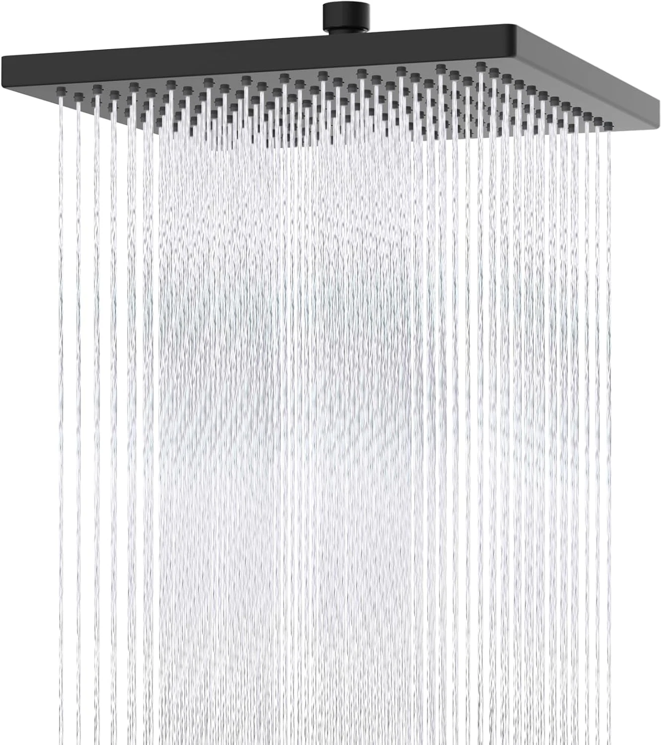 12" Matte Black Rain Shower Head - High Pressure, Full Body Coverage, Adjustable