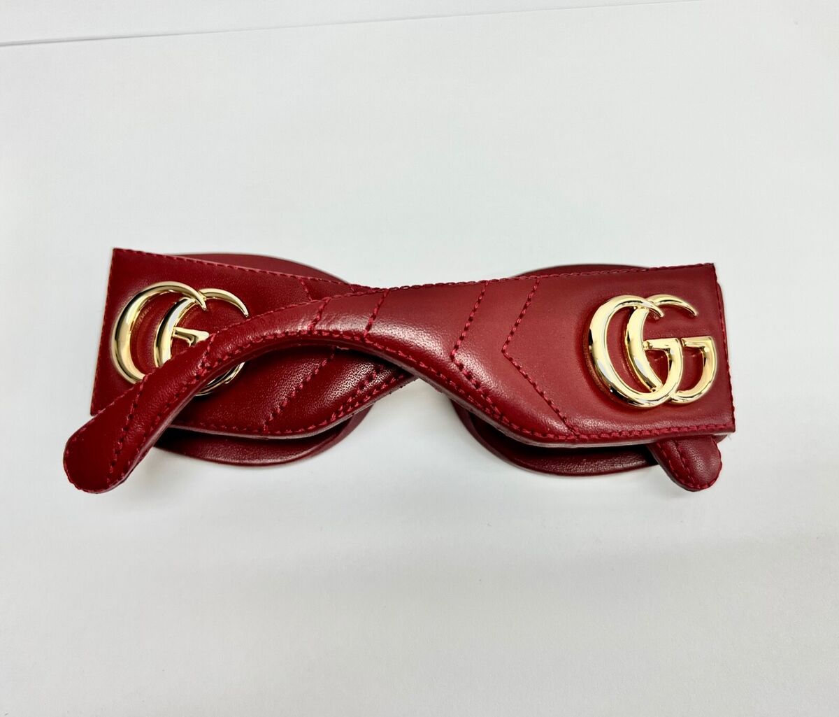 GUCCI MATELASSE 0815 Red Snake Quilted Leather Sunglasses GUCCI MATELASSE 0815 Red Snake Quilted Leather Sunglasses